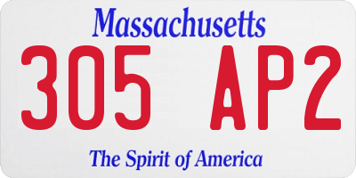 MA license plate 305AP2