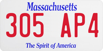 MA license plate 305AP4