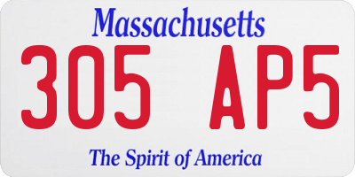 MA license plate 305AP5