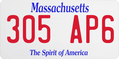 MA license plate 305AP6