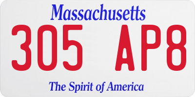 MA license plate 305AP8