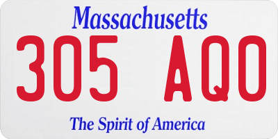 MA license plate 305AQ0