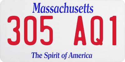 MA license plate 305AQ1