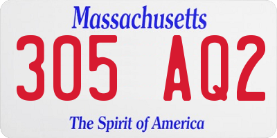 MA license plate 305AQ2