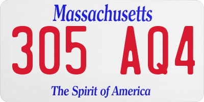 MA license plate 305AQ4