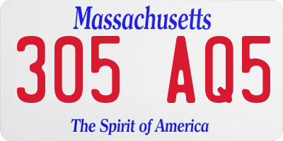 MA license plate 305AQ5