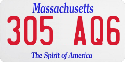 MA license plate 305AQ6