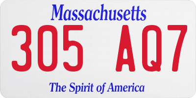 MA license plate 305AQ7