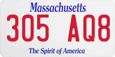 MA license plate 305AQ8