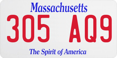 MA license plate 305AQ9