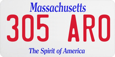 MA license plate 305AR0