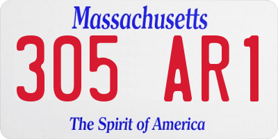 MA license plate 305AR1