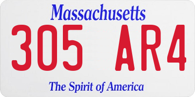 MA license plate 305AR4