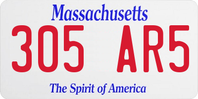 MA license plate 305AR5