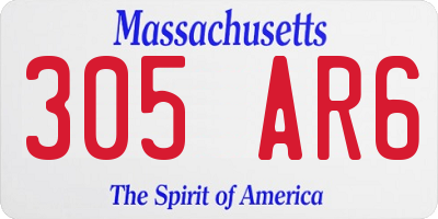 MA license plate 305AR6