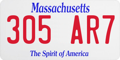 MA license plate 305AR7
