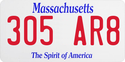 MA license plate 305AR8
