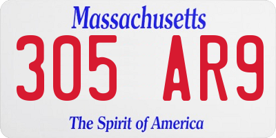 MA license plate 305AR9