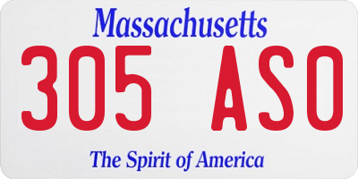 MA license plate 305AS0