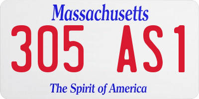 MA license plate 305AS1