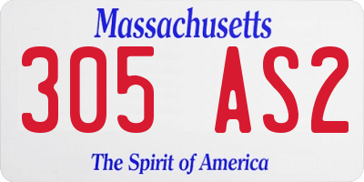MA license plate 305AS2
