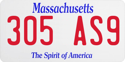MA license plate 305AS9