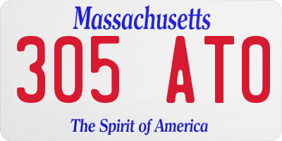 MA license plate 305AT0