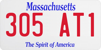 MA license plate 305AT1