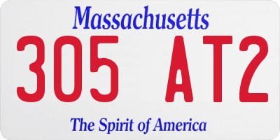 MA license plate 305AT2