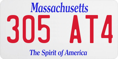 MA license plate 305AT4
