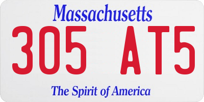 MA license plate 305AT5