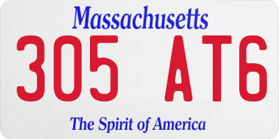 MA license plate 305AT6