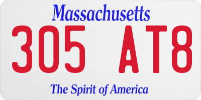 MA license plate 305AT8