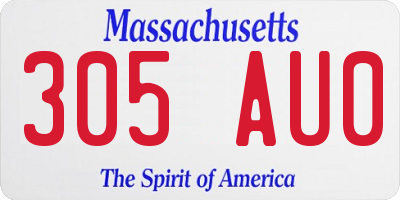 MA license plate 305AU0