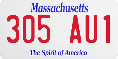 MA license plate 305AU1