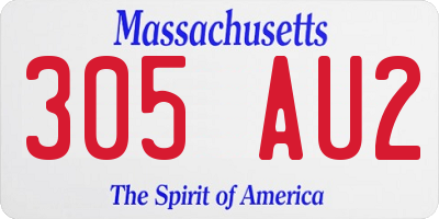 MA license plate 305AU2