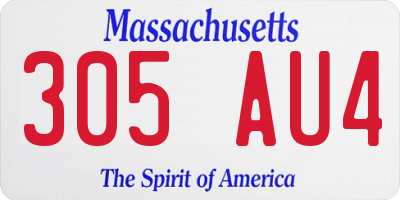 MA license plate 305AU4