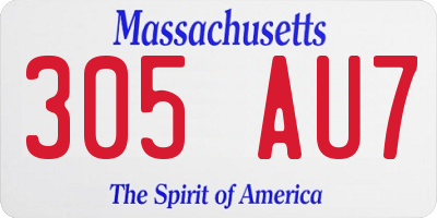 MA license plate 305AU7