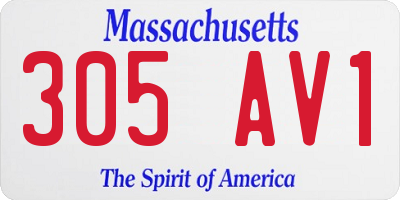 MA license plate 305AV1