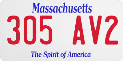 MA license plate 305AV2