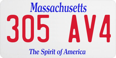 MA license plate 305AV4