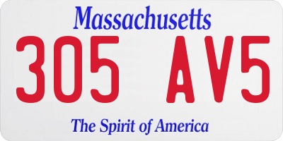MA license plate 305AV5