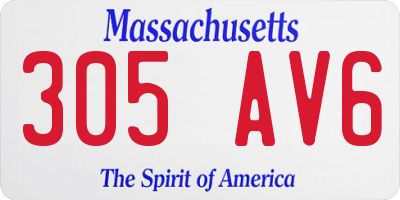 MA license plate 305AV6