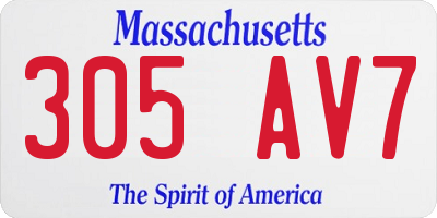 MA license plate 305AV7