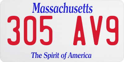 MA license plate 305AV9