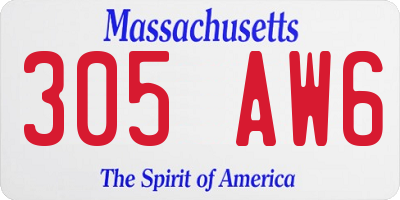 MA license plate 305AW6