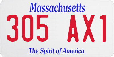 MA license plate 305AX1