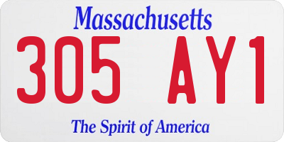MA license plate 305AY1