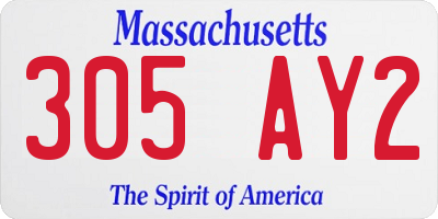 MA license plate 305AY2