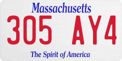 MA license plate 305AY4